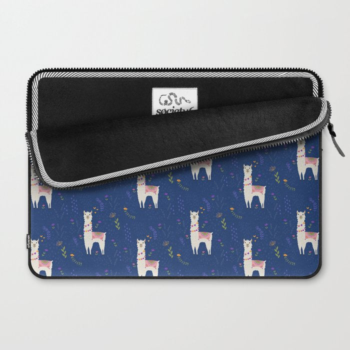 Llama on Blue Laptop Sleeve Gallery Image 2