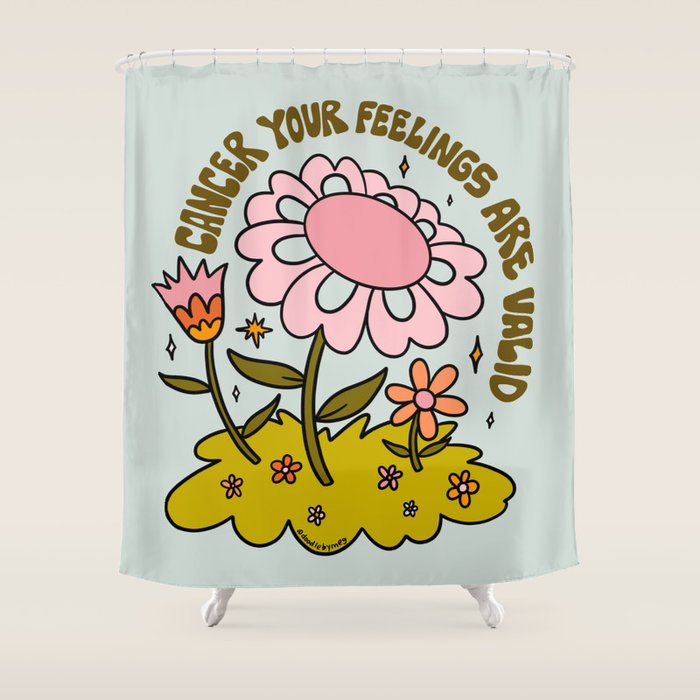 Cancer Flower Shower Curtain Gallery Image 1