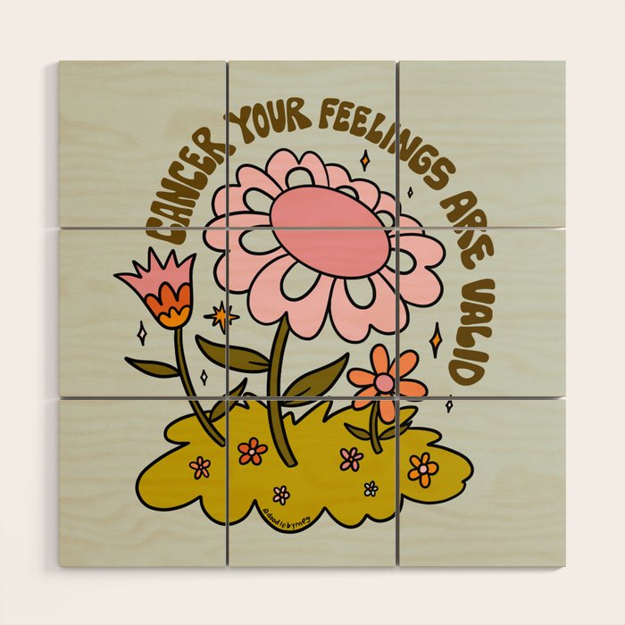 Cancer Flower Wood Wall Art Gallery Image 1