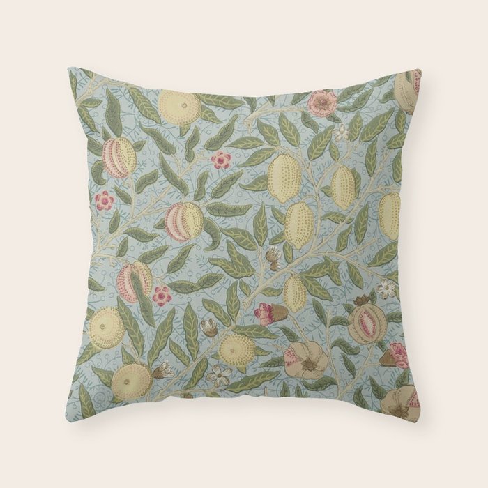 William Morris Vintage Fruit Slate Thyme Throw Pillow Gallery Image 6