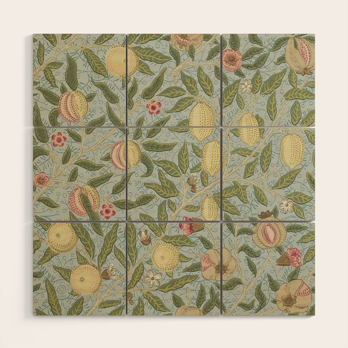 William Morris Vintage Fruit Slate Thyme Wood Wall Art Gallery Image 1