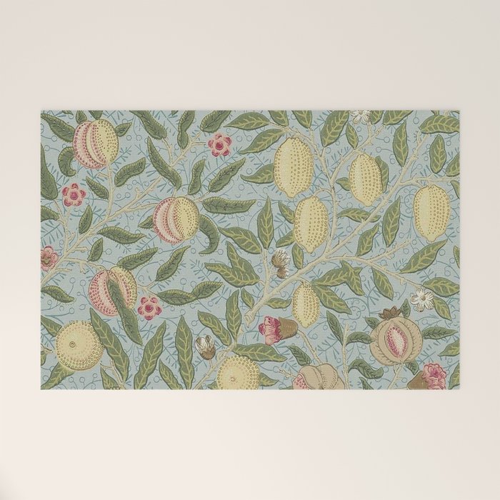 William Morris Vintage Fruit Slate Thyme Welcome Mat Gallery Image 1