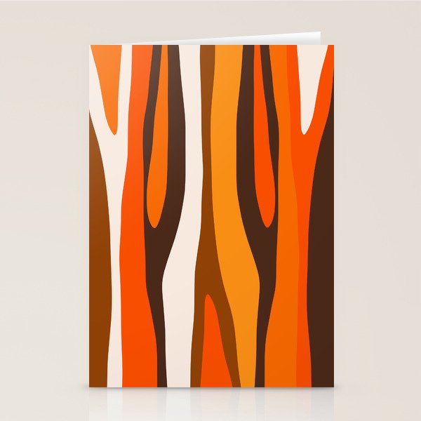 Wild Stripes Abstract Pattern in 70s Brown and Orange Stationery Card Gallery Image 2