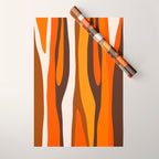 Wild Stripes Abstract Pattern in 70s Brown and Orange Wrapping Paper Gallery Image 1