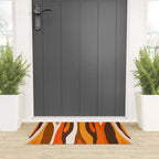 Wild Stripes Abstract Pattern in 70s Brown and Orange Welcome Mat Gallery Image 3