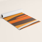Wild Stripes Abstract Pattern in 70s Brown and Orange Yoga Mat Gallery Image 2