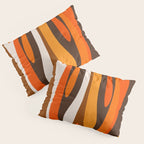 Wild Stripes Abstract Pattern in 70s Brown and Orange Pillow Sham Gallery Image 3