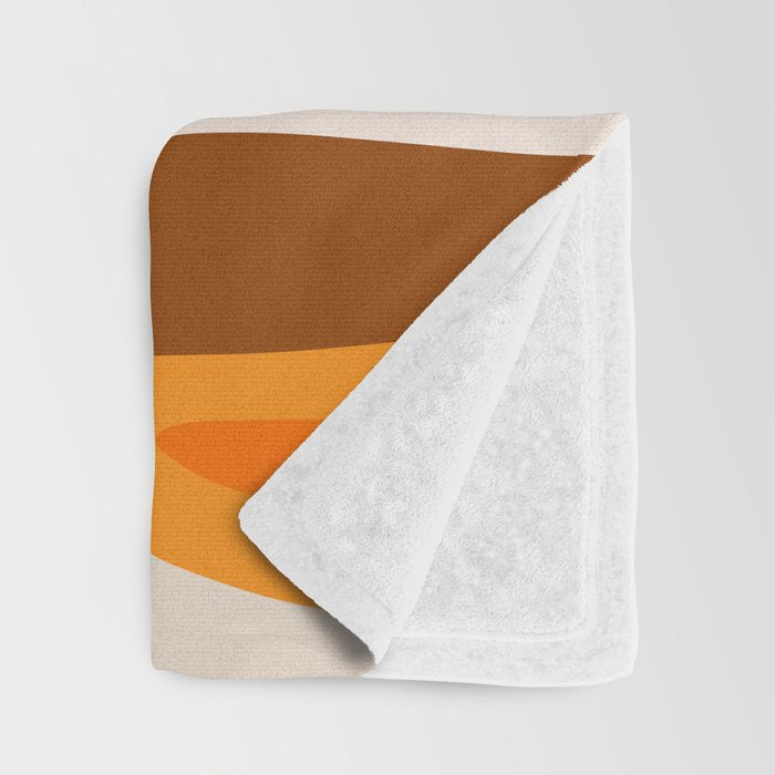 Wild Stripes Abstract Pattern in 70s Brown and Orange Throw Blanket Gallery Image 3