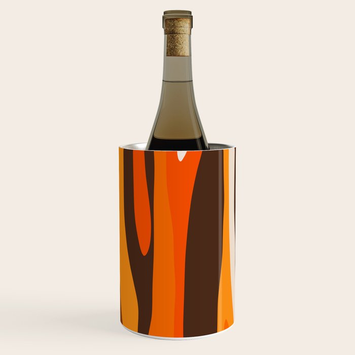 Wild Stripes Abstract Pattern in 70s Brown and Orange Wine Chiller Gallery Image 3