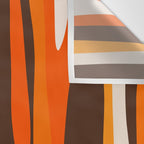 Wild Stripes Abstract Pattern in 70s Brown and Orange Wall Tapestry Gallery Image 3