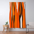 Wild Stripes Abstract Pattern in 70s Brown and Orange Window Curtain Gallery Image 5