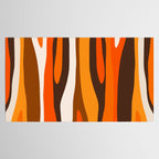 Wild Stripes Abstract Pattern in 70s Brown and Orange Tablecloth Gallery Image 2