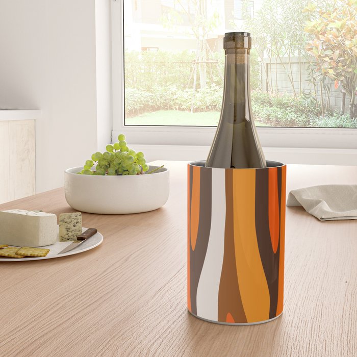Wild Stripes Abstract Pattern in 70s Brown and Orange Wine Chiller Gallery Image 4