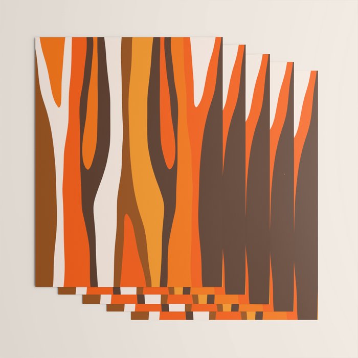 Wild Stripes Abstract Pattern in 70s Brown and Orange Wrapping Paper Gallery Image 3