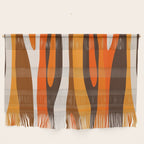 Wild Stripes Abstract Pattern in 70s Brown and Orange Wall Hanging Gallery Image 1