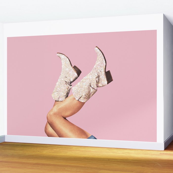 These Boots - Glitter Pink Landscape Wall Mural Gallery Image 2