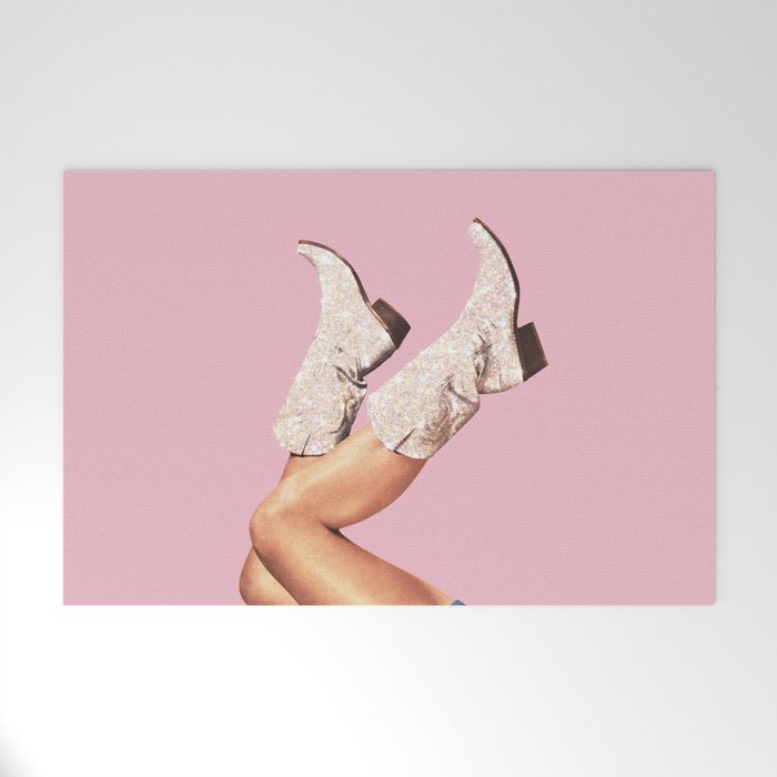 These Boots - Glitter Pink Landscape Welcome Mat Gallery Image 1