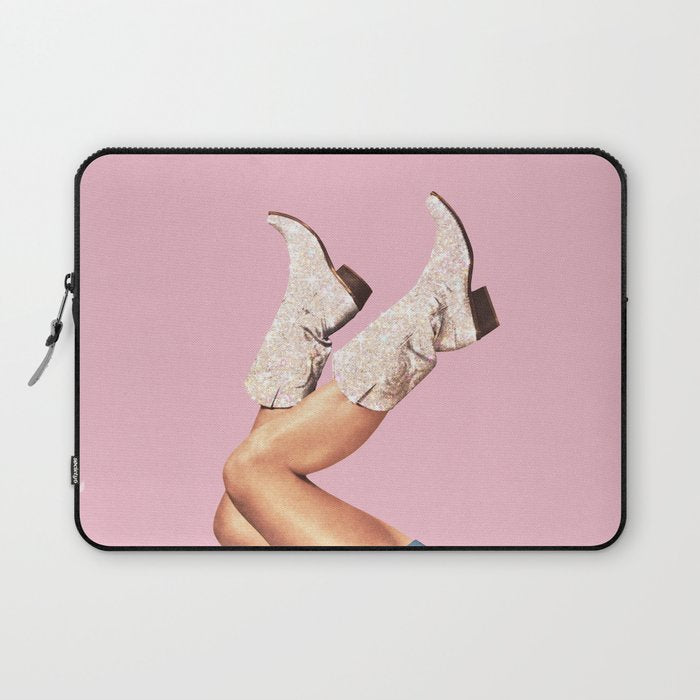 These Boots - Glitter Pink Landscape Laptop Sleeve Gallery Image 1