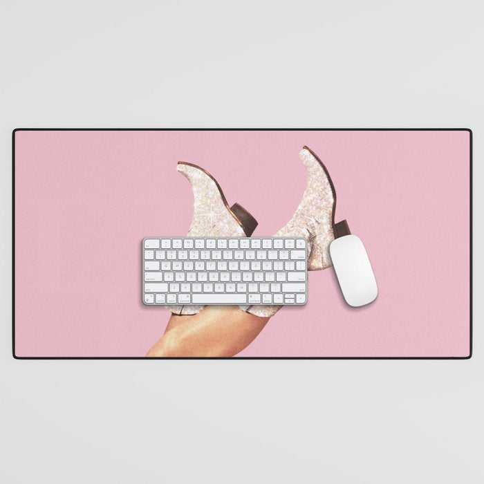 These Boots - Glitter Pink Landscape Desk Mat Gallery Image 1
