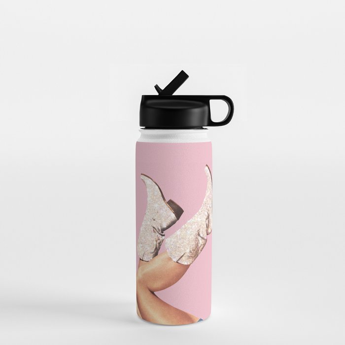 These Boots - Glitter Pink Landscape Water Bottle Gallery Image 1