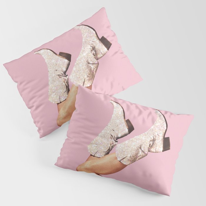 These Boots - Glitter Pink Landscape Pillow Sham Gallery Image 1