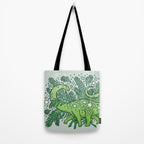 Evergreen Apatosaurus | Dinosaur Cosmic Festive Art Tote Bag Gallery Image 2