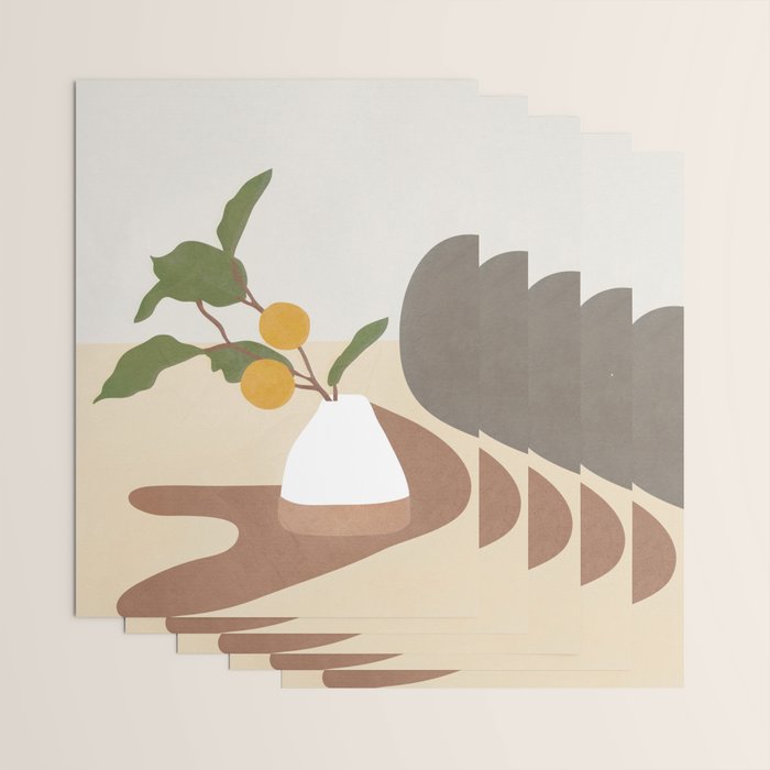 Mandarin Branch Wrapping Paper Gallery Image 3