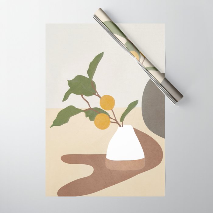 Mandarin Branch Wrapping Paper Gallery Image 1