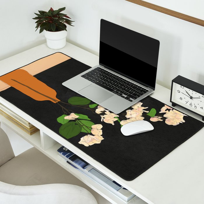 Branches Blooming Black Desk Mat Gallery Image 2