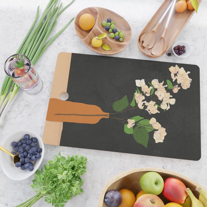 Branches Blooming Black Cutting Board Gallery Image 2