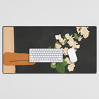 Branches Blooming Black Desk Mat Gallery Image 1