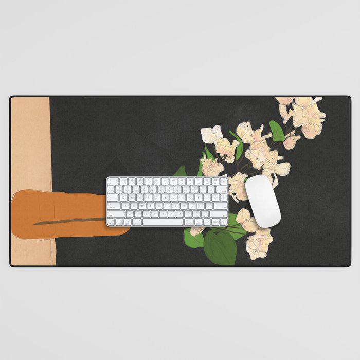 Branches Blooming Black Desk Mat Gallery Image 1