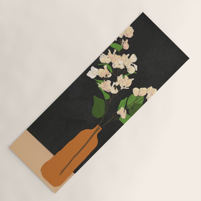 Branches Blooming Black Yoga Mat