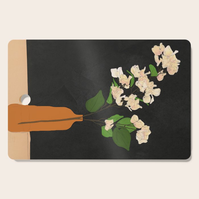 Branches Blooming Black Cutting Board Gallery Image 1