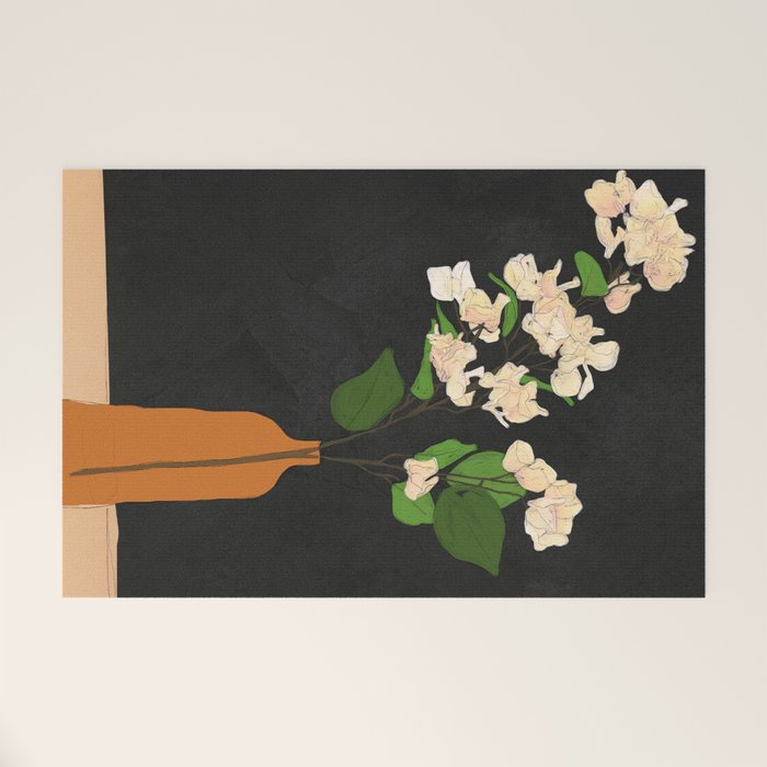 Branches Blooming Black Welcome Mat Gallery Image 1