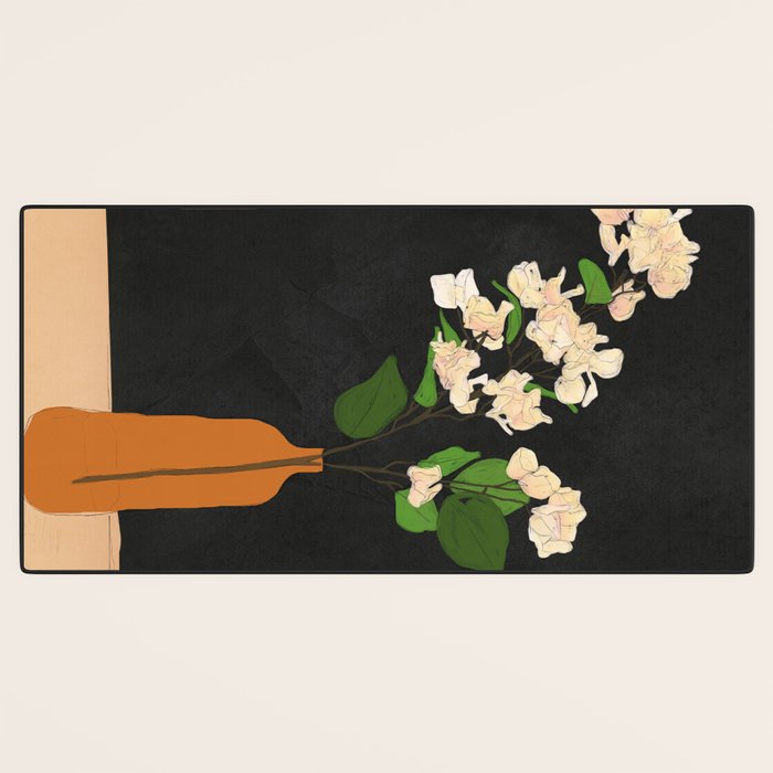 Branches Blooming Black Desk Mat Gallery Image 3
