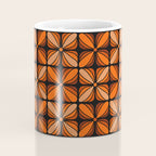 Retro 70s square mod flowers orange brown Coffee Mug Gallery Image 4