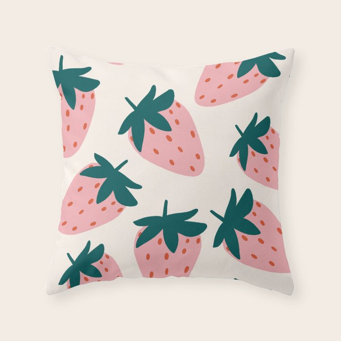 Cute Strawberry  Throw Pillow Gallery Image 6