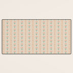 Vintage rose flower bouquet stripe art pattern Desk Mat Gallery Image 3