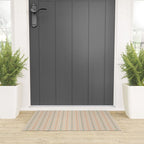 Vintage rose flower bouquet stripe art pattern Welcome Mat Gallery Image 3