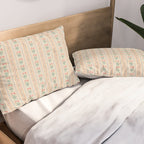 Vintage rose flower bouquet stripe art pattern Pillow Sham Gallery Image 2