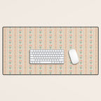 Vintage rose flower bouquet stripe art pattern Desk Mat Gallery Image 1