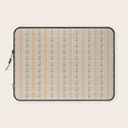 Vintage rose flower bouquet stripe art pattern Laptop Sleeve Gallery Image 1