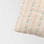 Vintage rose flower bouquet stripe art pattern Pillow Sham Gallery Image 4