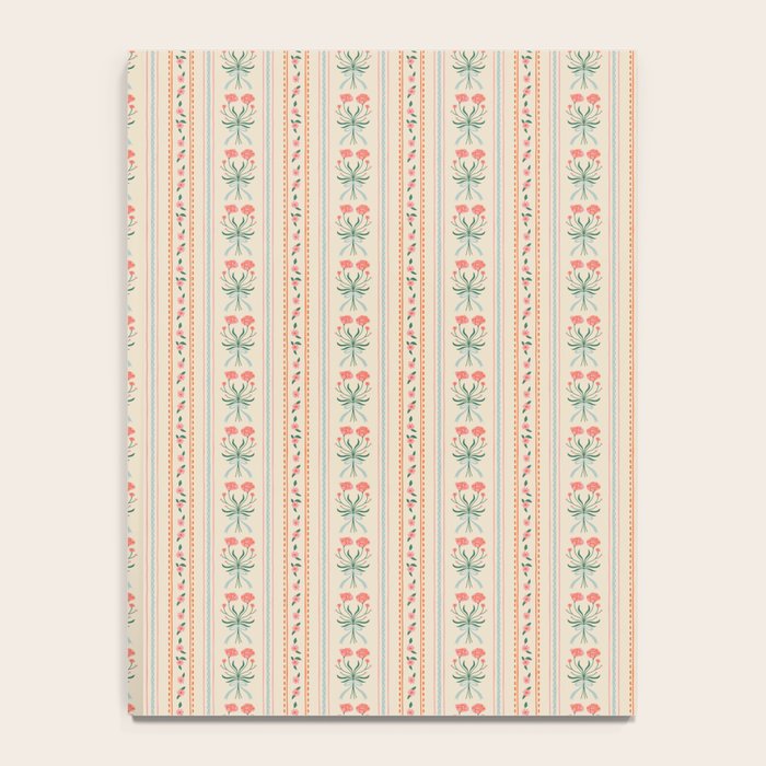 Vintage rose flower bouquet stripe art pattern Notebook Gallery Image 4