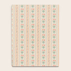 Vintage rose flower bouquet stripe art pattern Notebook Gallery Image 4