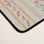 Vintage rose flower bouquet stripe art pattern Desk Mat Gallery Image 4