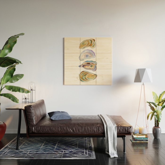 Watercolor Oysters Wood Wall Art Gallery Image 2