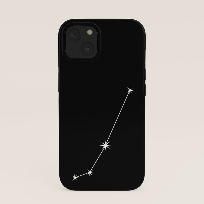 Aries Zodiac Star Constellation Line Art Black iPhone Case Gallery Image 30