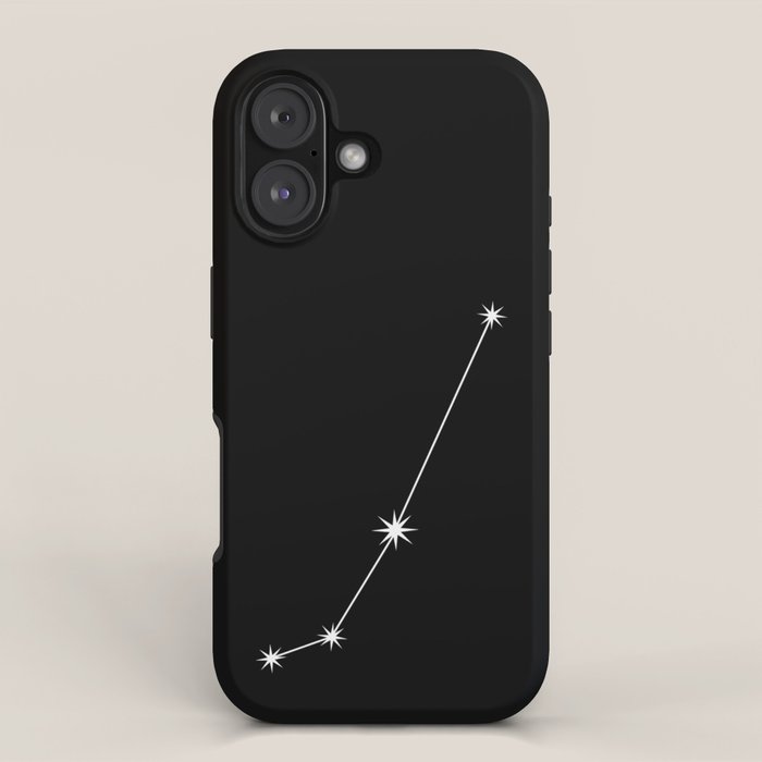 Aries Zodiac Star Constellation Line Art Black iPhone Case Gallery Image 1